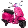 Image de Scooter Électrique Enfant Vespa 6v - Musiques, Feu Av, Entrée Usb, Radio Fm - 2 Roues Auxiliaires Rose