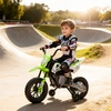 Image de AIYAPLAY Moto électrique cross pour enfants avec 2 moteurs 12V puissants, vitesse max. 5 km/h, roues d'entraînement et système de suspension, musique, pour 3 à 6 ans, vert