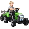 Image de HOMCOM Tracteur électrique avec remorque amovible, voiture électrique enfants de 3 à 6 ans avec télécommande MP3 musique afficha