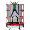 Image de HOMCOM Trampoline Enfant Ø 1,63 × 1,9H m Filet de sécurité Porte zipée Couvre-Ressorts 6 poteaux rembourrés Inclus Rouge