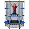 Image de HOMCOM Trampoline Enfant Ø 1,40 × 1,90H m Filet de sécurité Porte zipée Couvre-Ressorts 6 poteaux rembourrés Inclus Bleu