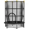 Image de Trampoline De Jardin Enfants Ø 1,40 X 1,90h M Filet De Sécurité Porte Zipée Couvre-ressorts 6 Poteaux Rembourrés Inclus Noir