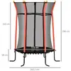Image de Trampoline Enfant Dia. 1,63 X 1,9h M Filet De Sécurité Porte Zippée 6 Poteaux Rembourrés Inclus Rouge