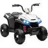 Image de Quad Électrique Enfant 2 Moteurs 12v 5 Km/h Max. Marche Av Ar Nombreux Effets Blanc