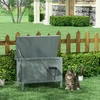 Image de PawHut Niche d'extérieur pour chats en bois surélevée avec toit ouvrable, isolation avec toit asphalté, 85 x 50 x 68,5 cm, gris foncé et noir