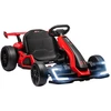 Image de HOMCOM kart électrique pour enfants, 24 V, lumières LED, go kart, fonction drift et musique, 6-12 ans, moteur 2 x 150 W, style sportif, 2 vitesses, siège réglable et construction solide, rouge