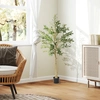 Image de HOMCOM Olivier artificiel 150 cm plante factice d'intérieur, arbre artificiel en pot doté de feuilles et fruits au rendu réaliste