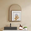 Image de HOMCOM Miroir mural arqué, miroir de salle de bain, 50 x 70 cm, haute définition, avec cadre en alliage d'aluminium, pour chambre, salon, entrée, or