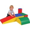 Image de HOMCOM Parcours motricité bébé 5PCS, module motricité bébé en mousse EPE avec housse en revêtement synthétique, blocs mousse de construction, jouets éducatifs enfants d'âge préscolaire, multicolore
