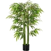 Image de HOMCOM Plante artificielle, bambou arbre artificiel, hauteur 140 cm avec pot, fausse plante vert décoration pour maison, bureau,
