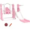 Image de Toboggan Balançoire Panier Basket Enfant 3 En 1 Design Lapin Hdpe Rose