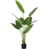 Image de HOMCOM Plante artificielle intérieure 160 cm bananiers arbre artificiel avec pot en plastique et terreau floqué, fausse plante v