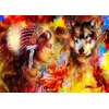 Image de La Femme Indienne et le Loup 500 Pièces Grafika