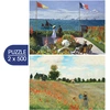Image de 2 Puzzles - L'Art de Monet : Terrasse à Sainte-Adresse, 1867 - Coquelicot, 1873 500 Pièces Grafika