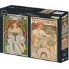 Image de 2 Puzzles - L'Art de Mucha : Rêverie, 1898 - Biscuits Lefèvre-Utile, 1896 500 Pièces Grafika