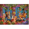 Image de Chats sur le Rebord de la Fenêtre 500 Pièces Bluebird Puzzle