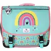 Image de Cartable 35 Cm Fille Pol Fox Rainbow Réversible Avec 1 Compartiment   Cp/ce1/ce2   Turquoise Et Rose À Motifs Arc-en-ciel Multicolore