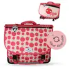 Image de Cartable Scolaire Réversible 38 Cm Pol Fox Pompom   Motif Pomme   2 Compartiments Rose Et Rouge