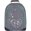 Image de Sac À Dos Scolaire Textile Motif Coeur Lola Espeleta 42 Cm Gris / Rose / Clair / Bleu