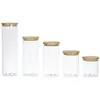 Image de Bocaux Verre Et Bambou 5 Tailles Differentes