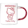 Image de Mug Verre 30cl Hello Kitty Anse Paillettes