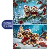 Image de 2 Puzzles - Chatons et Chiots de Noël 500 Pièces Alipson Puzzle
