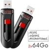 Image de Pack De 2 Cles 3.0 Usb Sandisk Cruzer Blade 64go - Total 128go
