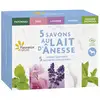 Image de Fleurance Nature Coffret de savons solides bio - Lait d'ânesse - 5 x 100 g