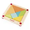 Image de Tangram En Bois Avec 25 Cartes Modèles Multicolore