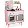 Image de Cuisine En Bois Macaron, 5 Accessoires Rose / Blanc