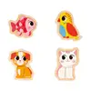 Image de 4 Puzzles Évolutifs En Bois Animaux 2 À 5 Pcs Multicolore