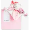 Image de Doudou carré ours 24cm collector - DOUDOU ET COMPAGNIE rose