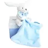 Image de Doudou Lapin Mouchoir Bleu Boite Fleur Bleu