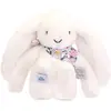 Image de Peluche Lapin Fleurette 25 Cm Blanc