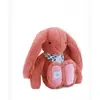 Image de Peluche Doudou & compagnie Lapin Fleurette Rouge 35 cm DC4303