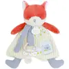 Image de Doudou Attache-sucette Renard En Velours Et Coton   Dès La Naissance Orange, Bleu, Blanc