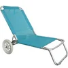 Image de Chaise de plage pliable avec roulettes O'Beach Bleu 124x64x82 cm B007