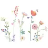 Image de Stickers Géants Fleurs De Champs Rose, Vert, Rouge