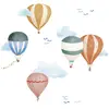 Image de Planche Easy Stickers Montgolfière Aquarelle Bleu, Jaune, Vert