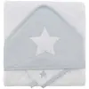 Image de Coffret Sortie De Bain Brodée + Gant Étoile Gris Clair
