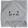 Image de Set Sortie De Bain Et Gant Lapin Gris Perle