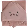 Image de Set Sortie De Bain Et Gant Lapin Terracotta
