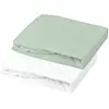 Image de Lot Alèse Et Drap Housse Vert D'eau, Blanc