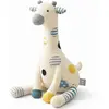 Image de Peluche Doudou Girafe En Coton Tricoté Écru