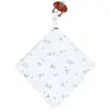 Image de Doudou Lange Attache Tétine En Gaze De Coton Melody Melody, Blanc Imprimé Minimali