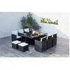 Image de Salon de jardin encastrable 10 places fauteuils et poufs en résine tressée - MONACO 10
