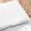 Image de Taie D'oreiller Satin De Coton Bio Lavé Blanc Craie