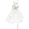 Image de Doudou Mouchoir Rond En Mousseline De Coton - Modèle Hippo Ecru