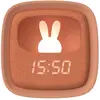 Image de Réveil Et Veilleuse Pour Enfant Billy Clock - Motif Lapin, Face Avant Tissu Chocolat