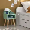 Image de Table De Chevet Chambre Enfant, Pieds En Pin Vert